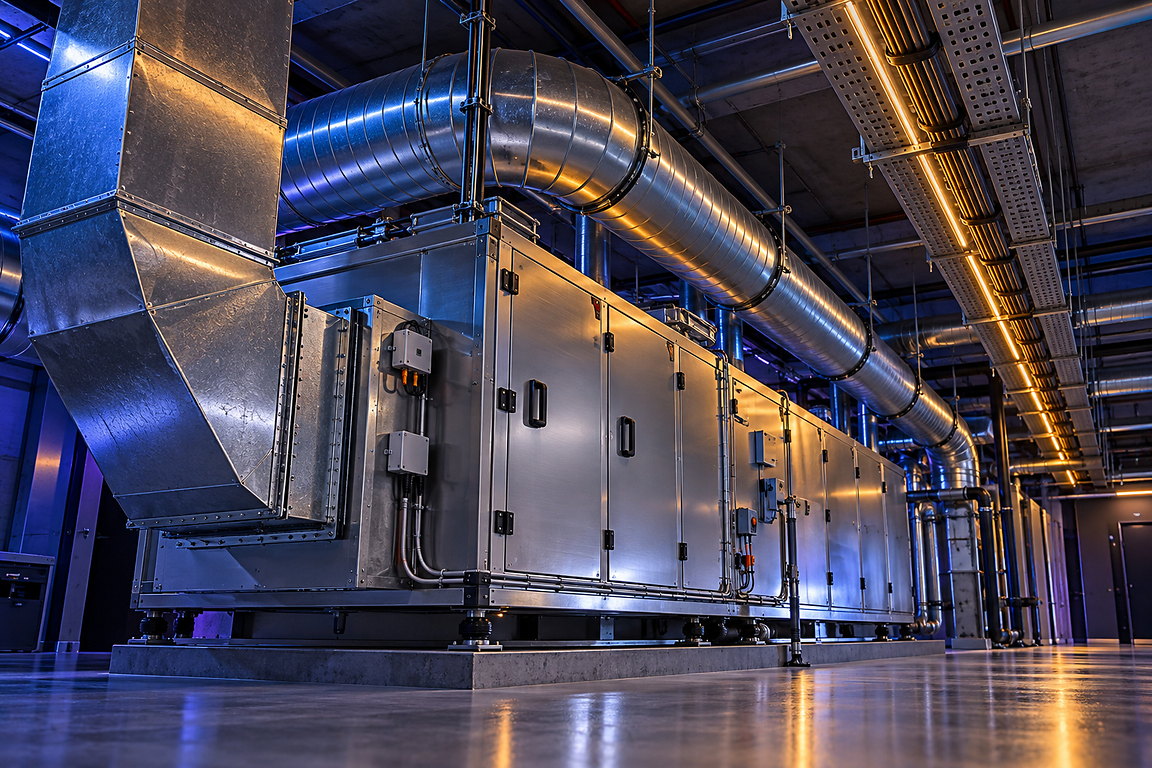 Centrale de traitement d’air et réseau de gaines galvanisées